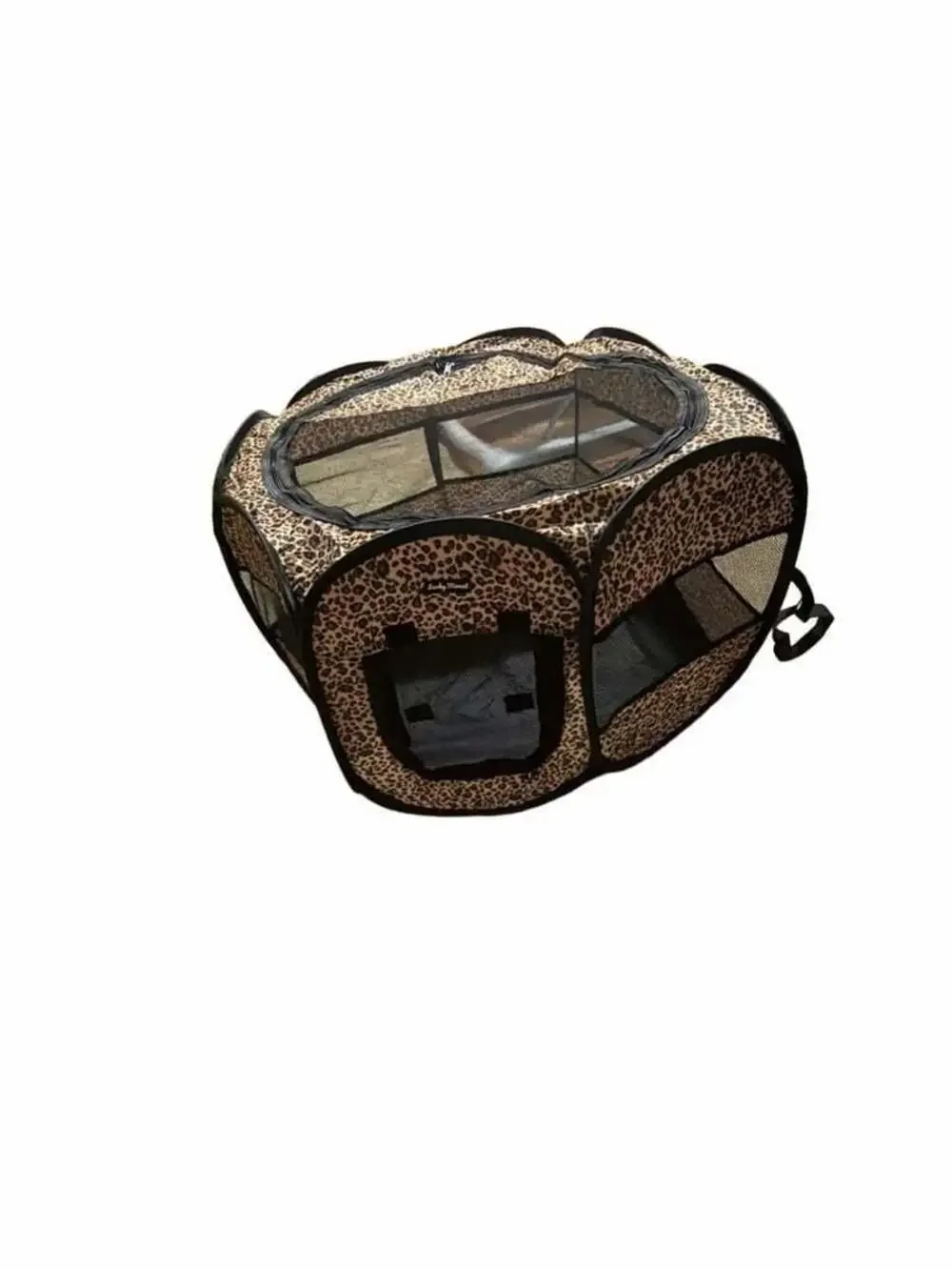 Lucky Monet Portable Pet Playpen Foldable Exercise Tent Pop Up Kennel Leopard